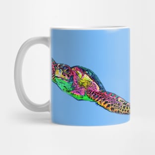 Blue Water Sea Turtle Swimming Mug